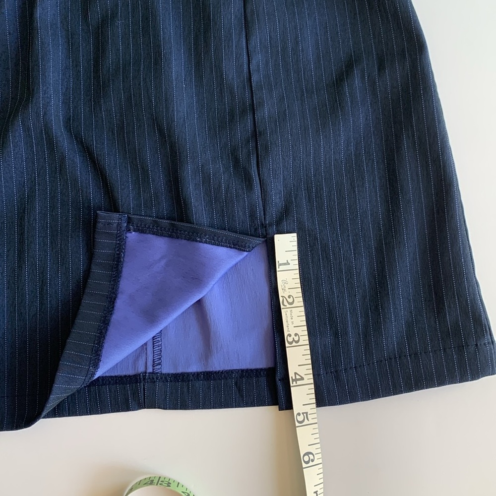 RAVE GIRL BLUE AND LIGHT BLUE PINSTRIPE MINISKIRT•size medium•excellent cond! - Picture 9 of 11